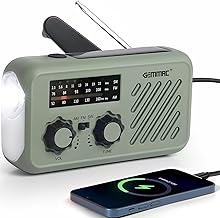 Notfall Radio, 3-Wege-Laden Emergency Radios, 2000mAh Akku Kurbelradio Solar Ladegerät Power Ban…