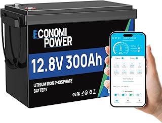 Lifepo4 300Ah 12V Batterie, 3840Wh Energie Lithium Akku eingebaut in 200A BMS, Max 15000 Zyklusze…