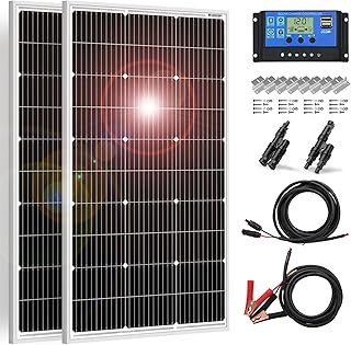 DOKIO Solarpanel 100W 2PC (200W) 18V Monokristallin(Hohe Leistung) Für 12V Kfz Batterie, AGM, Ge…