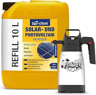 bio-chem Solar- und PV Photovoltaik-Reiniger – 10 Liter Konzentrat inkl. Schaumsprüher – bis z…