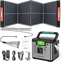 Tragbares Powerstation S500 mit 100W Solarpanel, 518Wh Solargenerator, 500W(Spitze 1000W) AC Ausg…