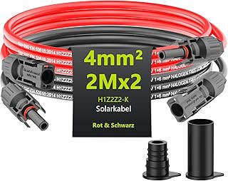 Tool-Free Solarkabel 4mm²/6mm²,Solarkabel Verlängerung 1/2/3/5/10M,PV Kabel(4mm2, 2m)
