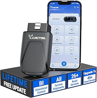 VDIAGTOOL D200 OBD2 Diagnosegerät Bluetooth, Diagnosegerät Auto Bidirektional mit 26+ Resets, L…