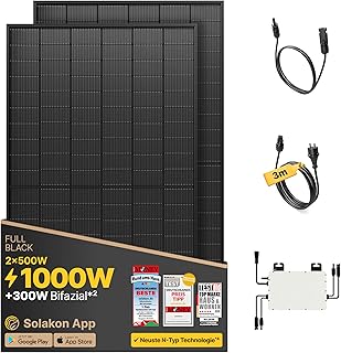 Solakon® 1000W Balkonkraftwerk – Balkonkraftwerk 800W komplett Steckdose – neuester 800 Watt Wec…