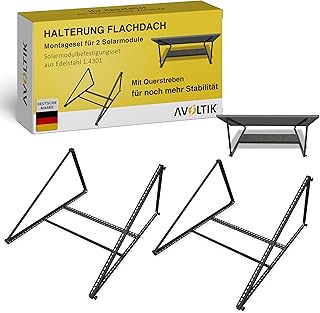 Avoltik Balkonkraftwerk Halterung 2er Set [0% MwSt.] – Solarpanel Halterung Flachdach [0-90° ver…