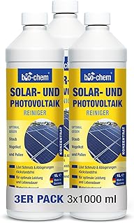 bio-chem Solar- und PV Photovoltaik-Reiniger – 3x 1000 ml Konzentrat – bis zu 1:20 verdünnbar …