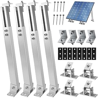 Royouzi Solarpanel Dachhalterung, Alu 15-30° Verstellbare Solarpanel Halterung, Alu Halterung Ba…