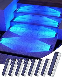 DetarZinLED Solar Bodenleuchten Aussen, 8 Stück Blau Solarlampen für Außen Garten, IP68 Wasser…