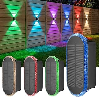 ELLASAY Solarlampen für Außen,RGB Solar Wandleuchte Up and Down Leuchten Aussen IP65 Wasserdich…