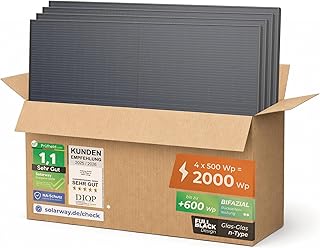 Solarway 500W Solarpanel Full Black Bifazial Glas/Glas PV Panel mit positiver Leistungstoleranz v…