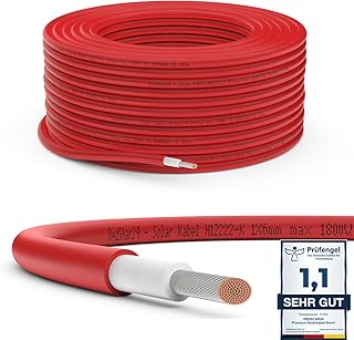 RedStar24 Premium Solarkabel 6mm² Rot – 10m – TÜV SÜD geprüft – UV-beständig, flexibel, Phot…
