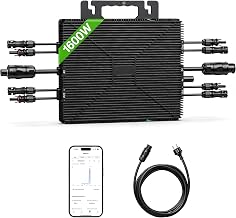 Balkonkraftwerk Wechselrichter 1600W, intelligenter Mikrowechselrichter mit WLAN & Bluetooth, Fer…