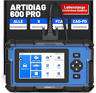TOPDON ArtiDiag600 Pro, OBD2 Diagnosegerät Auto, Diagnosegerät für alle Fahrzeuge, 9 Servicefu…