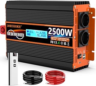 Wechselrichter 12v auf 230v Reiner Sinus 2500W/5000W Spannungswandler mit Fernbedienung & LCD-Dis…