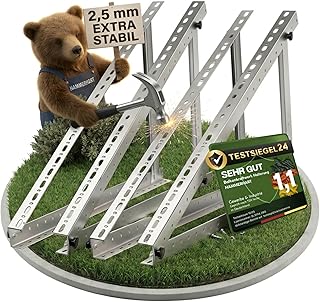 4x Balkonkraftwerk Halterung – 0% MwSt│Halterung für Balkonkraftwerk bis zu 114.5 cm│Einstel…