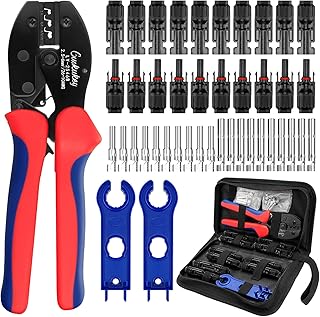 Solar Crimpzange Werkzeug Set für 2.5/4/6mm² PV Kabel,10 Paar Kabelstecker, 10 Paar Männlich/W…