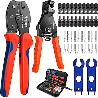 Solar Crimpzange Set für 2.5/4/6mm² Solarpanel PV Kabel, 1x Crimpzange+1x Abisolierzange+10 Paa…