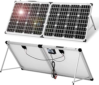 DOKIO Solarkoffer 100W mit Laderegler (2 USB-Ports) Solarpanel Faltbar für 12V Batterie Inklusiv…