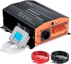 Wechselrichter 12V auf 230V Reiner Sinus 1500W/3000W mit ATS Automatik, Netz Umschaltung, LCD & F…