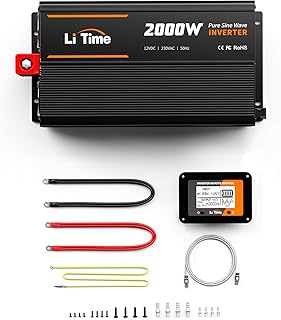 LiTime 2000W Reiner Sinsuswellen Wechselrichter, 12V DC auf 230V AC Konverter, mit Fernbedienung,…