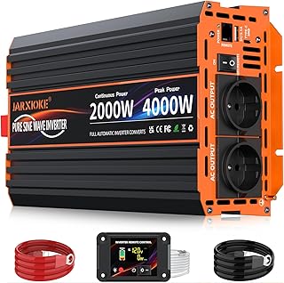2000W Wechselrichter 12V auf 230V Reiner Sinus Spannungswandler Inverter Konverter mit 2 EU Steck…