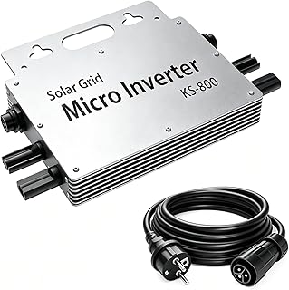 Mikro-Wechselrichter 800W mit AC-Kabel, MPPT Solar-Netzeinspeisung, Plug & Play, WiFi APP Überwa…