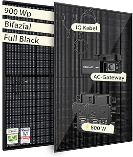 VALE Balkonkraftwerk Bifazial 900 Wp Full Black – 2x Enphase IQ8HC Wechselrichter – Balcony IQ mi…