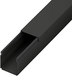 Kabelkanal PVC 40×40 mm, Elektroinstallationskanal mit abnehmbarem Deckel, 2 m Gesamtlänge, anth…