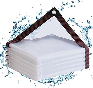 Abdeckplane Wasserdicht Transparent mit Ösen, 1x1m, 90% Lichtdurchlässig, Durchsichtige Plane, …
