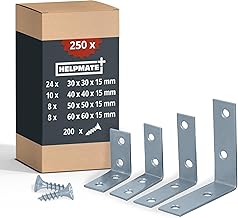 HELPMATE – Stuhlwinkel‑Set – 50 Winkel+200 Schrauben – galvanisch verzinkt | Verschiedene…