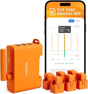 Meross Smart Meter 3-Phasen Stromzähler mit 6 Messkanälen, DIN-Schiene WLAN Energiezähler mit …