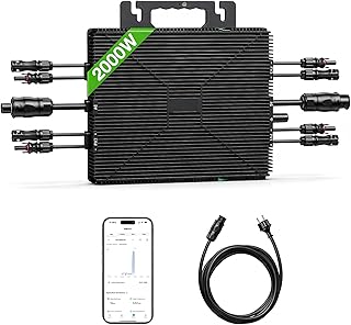 Mikrowechselrichter 2000W, PV Wechselrichter für Solar Balkonkraftwerk mit WLAN & App, Plug Play…