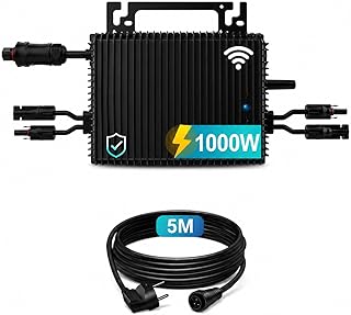 Mikro Wechselrichter 1000W mit 2 MPPT, WLAN, IP67, Balkonkraftwerk | Plug & Play mit 5 m AC-Kabel…