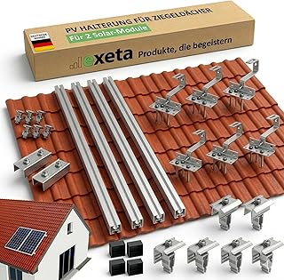Solar Halterung Ziegeldach I Set für 2 PV Module 30-40mm I Solarmodul Halterung Balkonkraftwerk …