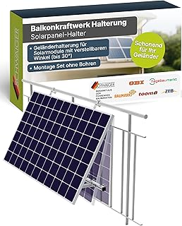 SCHWAIGER Balkonkraftwerk Halterung für Geländer I Geländer-Montage Set mit verstellbarem Wink…