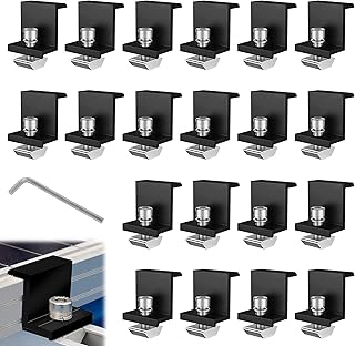 Solarmodul Halterung Endklemme 20 Stück 30mm – für PV Schiene | Aluminium PV Modul Endklemmen F…
