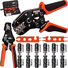 PEBA Crimpzange Solarstecker Set für 1.5-2.5/4/6mm² Solarpanel PV Kabel, mit Male/Female Solarp…