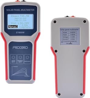 Solarpanel Tester Photovoltaik Panel Multimeter Verbesserter Stil EY800W mit Ultraklarem LCD Disp…