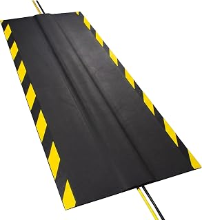 Kabelmatte 1m, Kabelabdeckung Kabelbrücke Rubber, 100 x 30 cm | Kabelschutzmatte Kabelkanal Bode…