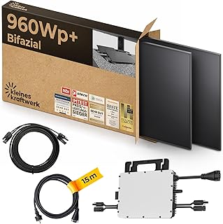 Kleines Kraftwerk 960W Balkonkraftwerk Flachdach-Halterung – 800W Wechselrichter mit WiFi & Blu…