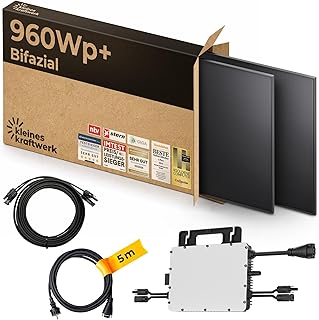 Kleines Kraftwerk 960W Balkonkraftwerk Komplettset – 800W Wechselrichter mit WiFi & Bluetooth, …