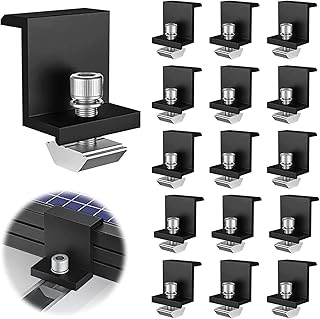 16 Stück Solarmodul Klemmen, 30mm Aluminium PV Modul Endklemmen, Z-Halter Befestigung Solarmodul…