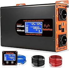 Wechselrichter 2000W Reiner Sinus 12V auf 230V KFZ Spannungswandler | mit LCD-Bildschirm-Fernbedi…