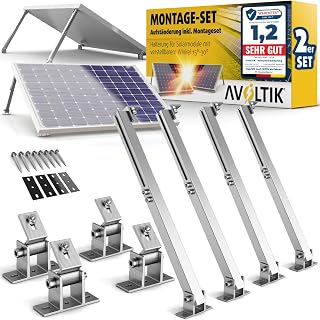 Avoltik 2x Solarpanel Halterung I Solarmodul-Halterung Balkonkraftwerk aus Aluminium I Solarmodul…