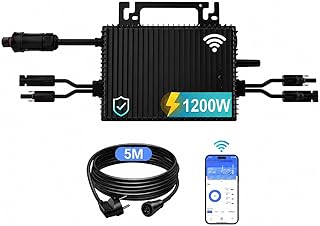 Mikro Wechselrichter 1200W mit 2 MPPT, WLAN, IP67, Balkonkraftwerk | Plug & Play mit 5 m AC-Kabel…