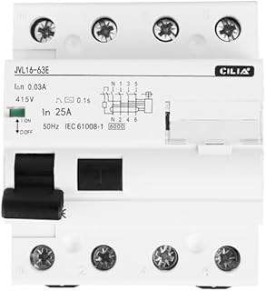CILIA Fehlerstromschutzschalter Typ AC 30mA 4P – Industrieller Schutzschalter 400 V, 4 DIN-Modu…