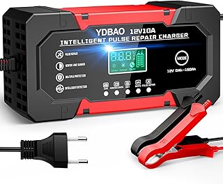 Autobatterie Ladegerät 10A Batterieladegerät 12V LiFePO4 & AGM Option | LCD Display Intelligent…