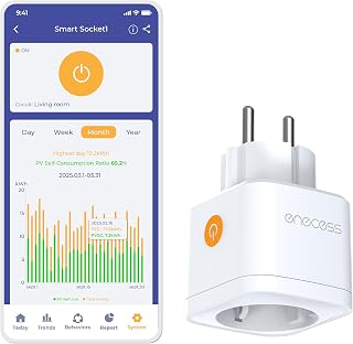 WLAN-Smart-Steckdose, nutzt PV-Überschuss zuerst (mit ecoMain), schaltet Standby aus, Echtzeit-M…