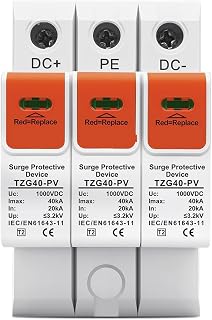 TZG40-PV Protection T2 MOV-Anzeige mit Abschirmung | 3P 1000V 1200V 1500V DC PE Licht 10~20kA 20~…