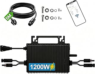 1200W Mikrowechselrichter für Balkonkraftwerk | 2 MPPT Solar Wechselrichter mit WiFi App Steueru…